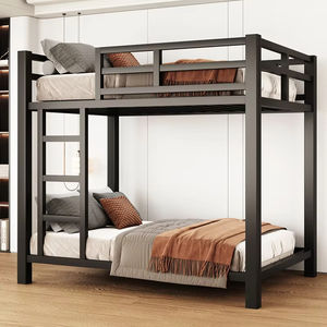 <span class=keywords><strong>Lit</strong></span> <span class=keywords><strong>superposé</strong></span> double en métal noir gain de place avec <span class=keywords><strong>hauteur</strong></span> réglable et barrières de sécurité pour hôtel, appartement, dortoir, style moderne - Product Image 6