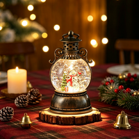TSINYE Weihnachts-Schneekugel-Laterne mit Glitzernder Schneemann-Szene für Weihnachtsdekoration und Geschenke