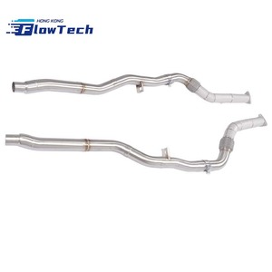 Ensemble de tuyaux d'échappement FlowTech de haute qualité en acier inoxydable T304 pour Audi A6 C6 3.0T avec bouclier thermique, échappement performant - Product Image 3