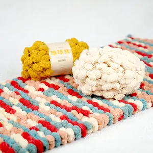 100% पॉलिएस्टर कंबल यार्न जेली बीन पोम-पोम गेंद यार्न के लिए खंड Pomp-एक-कामचोर यार्न Crochet बुनाई कंबल