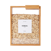 Distributeur Alimentaire Multifonctionnel 2L en Bambou Écologique pour Céréales, Riz, Farine – Conteneur de Rangement de Cuisine pour Fêtes et Événements