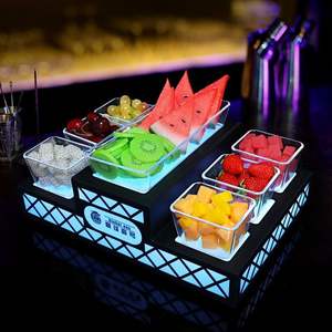 Plateau carré en acier inoxydable pour fruits, éclairé par LED, 1,5 L, pour KTV, plateau à collations pour boîte de nuit, support lumineux pour apéritifs - Product Image 4