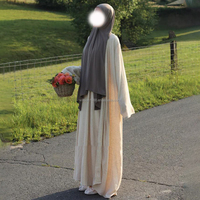 Vêtements islamiques Willson pour femmes, robe abaya modeste musulmane à manches longues avec boutons intérieurs, tissu en lin pour le printemps