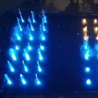 Grande fontaine d'extérieur à plancher sec avec éclairage décoratif, pour plaza et jardin, avec jets d'eau dansants, système de contrôle DMX512, en acier inoxydable