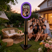 Lampe vidéo RVB Covien pour iPad, pleine couleur + mode Chase, tête inclinable et orientable, base en acier épais, alimentation intégrée, capacité de charge 100 kg