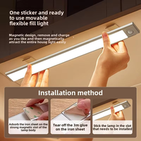 Veilleuse LED ultra-mince à auto-adhésif, design moderne, capteur de présence humaine, lampe pour cuisine, pour éclairage de cave à vin, éclairage de placard
