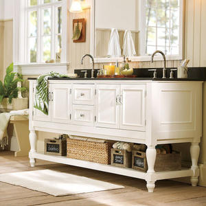 Style américain <span class=keywords><strong>clair</strong></span> chêne cuisson peinture crème blanc type de sol salle de bain vanité avec extra large espace - Product Image 6