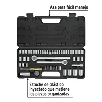 Kit d'outils à main PRETUL 51 pièces, coffret rigide, embouts 1/4'', clés mixtes en acier au chrome-vanadium, 6 points, pour mécaniciens, garantie 3 ans