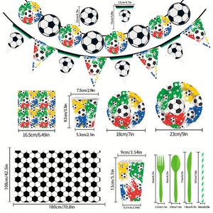 Decoraciones Personalizadas para Fiestas de Fútbol, Artículos para Mascotas, Platos de Papel, Servilletas, Vasos, Mantel y Pancarta con Temática Deportiva - Product Image 2