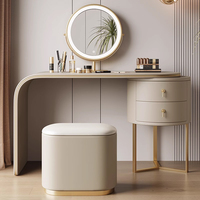 Coiffeuse de luxe moderne en bois pour chambre à coucher avec miroir