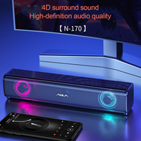 Speaker Gaming Portabel Lampu RGB Sound Bar Game Komputer Desktop PC Panjang Home Theatre 5-10W Tombol Remote