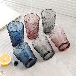Nuevo diseño estilo <span class=keywords><strong>caballito</strong></span> <span class=keywords><strong>de</strong></span> <span class=keywords><strong>mar</strong></span> en relieve color azul jugo leche Agua Highball vidrio vasos para beber taza Jugo vaso para beber - Product Image 4