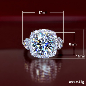 Anello di fidanzamento da donna F1197 in oro bianco con diamante taglio brillante rotondo naturale colore G e design a halo - Product Image 6