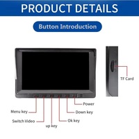 Système de caméra DVR pour camion 7 pouces, double enregistrement, écran partagé, caméra de recul 1080P, moniteur TFT LCD, étanche IP68, câble de 15 m