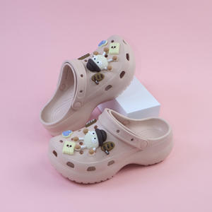 Chaussons en EVA à motif animalier, semelle souple, bout ouvert, pour enfants, noir, rose, blanc, kaki, tailles S, M, L - Product Image 5