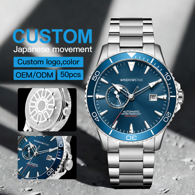 New Personal Logo Stainless Steel Automatic Mechanical Luxury Watch MIYOTA Sapphire Crystal Dial High Quality Limited Edition