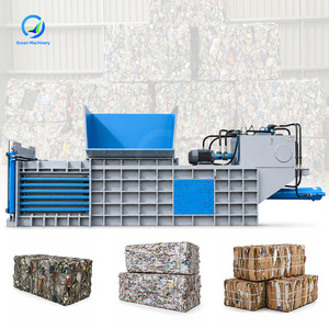 Presse à balles hydraulique horizontale OCEAN 100 tonnes pour tiges de caoutchouc, foin, coton et carton - Product Image 1