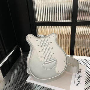 กระเป๋าแฟชั่นผู้หญิงดีไซน์เฉพาะตัว รูปทรงกีตาร์ สายสะพายเดี่ยว กันน้ำ วัสดุ PU ปิดซิป ดีไซน์เฉพาะ ปี 2025 - Product Image 6