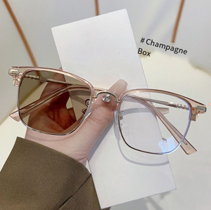 色を変えるメガネハーフフレームフレームアンチブルーライトインテリジェントフォトクロミック茶色メガネ - Product Image 5