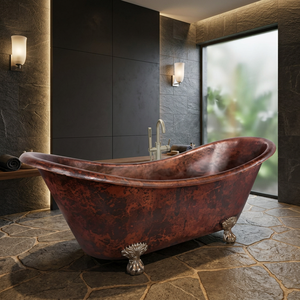 Baignoire autoportante avec pieds en forme de griffes, design antique en cuivre, baignoire de luxe avec pieds en forme de griffes - Indian Home Crafts - Product Image 4
