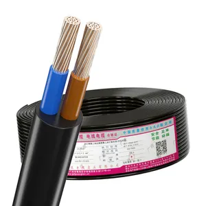 Multicore 2x0,5mm 2x0,75mm 2x4mm Cable aislado de PVC 2 núcleos 6mm Cable eléctrico de cobre trenzado