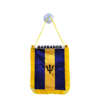 Mini fanion en satin 4 ''x 6'' des deux côtés imprimé drapeau de voiture de la Barbade