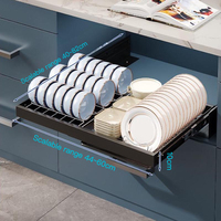 Bol à vaisselle coulissant en métal multifonction Égouttoir à vaisselle Séchage Étagère de rangement Armoires de cuisine à domicile Organisateur Accessoires