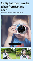 SourcingArk Appareil photo CCD 2,4 pouces 48MP Photo 1080P Vidéo Écran rotatif Selfie Zoom 8X Lumière d'appoint 600mAh Cadeau pour enfants S6