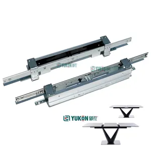 synchronized pull-out and automatic lifting ball bearing table slide extender mechanism