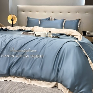 Parure <span class=keywords><strong>de</strong></span> lit quatre pièces <span class=keywords><strong>haut</strong></span> <span class=keywords><strong>de</strong></span> <span class=keywords><strong>gamme</strong></span> en soie glacée, luxe léger, soyeuse et lisse, couleur unie, <span class=keywords><strong>draps</strong></span> <span class=keywords><strong>de</strong></span> luxe pour un sommeil optimal, drap-housse inclus - Product Image 6