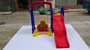 Équipement de terrain de jeu intérieur 3 en 1 pour la maternelle Toboggan et balançoire en plastique pour enfants Toboggans jouets pour le jeu en plein air - Product Image 2