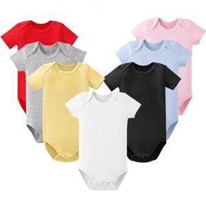 Hot Bán Bé Bodysuit Thăng Hoa Trống Bông Ngắn Tay Áo Bodysuits Biểu Tượng Tùy Chỉnh Trắng Bán Buôn Áo Liền Quần Cho Trẻ Sơ Sinh - Product Image 1