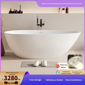 Bañera Ovalada Independiente de Lujo Ligero para Dos Personas, Diseño Japonés, Ideal para Hoteles y Alojamientos, Directo de Fábrica Foshan - Product Image 2