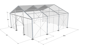 Tente extérieure élégante 8*<span class=keywords><strong>10m</strong></span> à double couche avec structure en alliage d'aluminium transparent pour les grands événements, mariages et salons professionnels - Product Image 3
