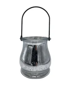 Menorah placcato argento manico in metallo nero lanterne luminose da tè lanterne sfuse portacandele