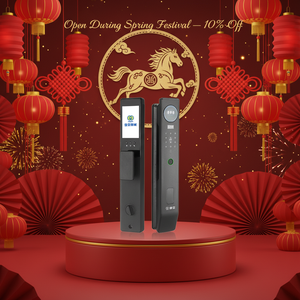 Serrure <span class=keywords><strong>de</strong></span> porte intelligente 2026 avec reconnaissance faciale 3D, appel vidéo, application IP, carte mémoire, biométrique, empreinte digitale Tuya - Product Image 1