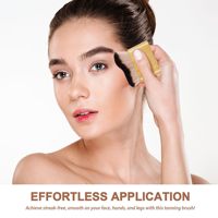 Kuas Makeup Wajah Rambut Sintetis Multi Warna Desain Kontur Tunggal Datar Miring Melengkung Kuas Kabuki untuk Foundation