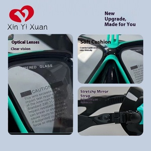 Máscara de buceo con doble lente de vidrio templado antivaho ajustable para adultos, para deportes acuáticos y snorkel - Product Image 4