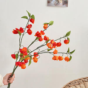 Flores Artificiales de Frutales en Tono Naranja Oscuro y Claro, Decoración de Seda para el Hogar, Decoración de Mesa de Sala de Estar, Rama Individual Inyectada - Product Image 4