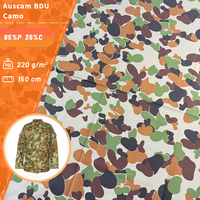 Auscam BDU Camo Camouflage Australien Poly/Coton Tissu 65 Polyester 35 Coton Tissu Ripstop pour Uniformes Tactiques