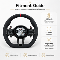 Volant en fibre de carbone 375 mm à poignée sport avec palettes de changement de vitesse, commande personnalisée pour châssis F/E – Vente directe usine