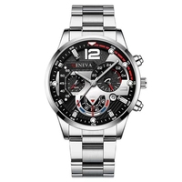 GENEVA S02068 Ensemble de montre à quartz pour homme 4 pièces avec bague, collier et bracelet