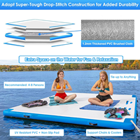Plateforme flottante gonflable personnalisée de nouvelle conception, île de relaxation gonflable pour les sports nautiques