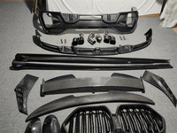 Kit carrosserie fibre de carbone type LD pour BMW X6 G06, lèvre avant, diffuseur arrière, jupes latérales, spoiler, coque de rétroviseur en maille centrale
