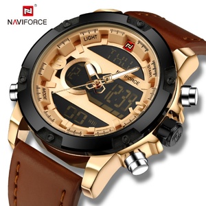 Reloj Naviforce 9097 Original de Marca, Reloj Deportivo LED con Correa de Cuero Genuino, Resistente al Agua, Digital de Cuarzo, Doble Hora, Diseño de Autor - Product Image 4