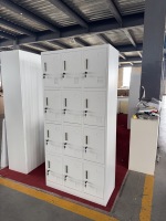 Casier métallique individuel 12 portes écologique avec revêtement poudré, armoire de rangement en acier pour bureau et école avec serrures à clé