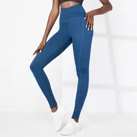 Pakaian Aktif Yoga, Legging Pinggang Tinggi Wanita dengan Saku, Celana Olahraga Warna Solid, Setelan Legging Oem