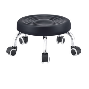 Vente en gros <span class=keywords><strong>Tabouret</strong></span> bas mobile <span class=keywords><strong>pour</strong></span> adultes et enfants Patinage à roulettes Siège rond en cuir avec roulettes <span class=keywords><strong>pour</strong></span> le salon - Product Image 5