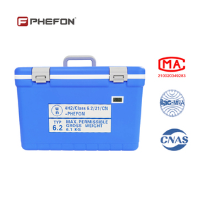 กล่องเก็บความเย็นทางชีวภาพ Phefon UN2814 UN3373 ถังขนส่งเพื่อความปลอดภัยทางชีวภาพ พร้อม 2 ช่อง ° C ถึง +8 ° ช่วงอุณหภูมิ C - Product Image 5