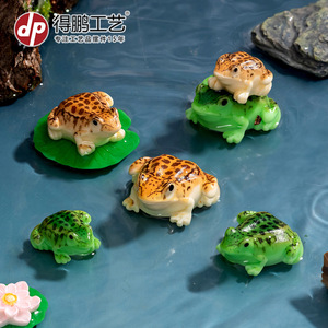 Figurines de grenouilles en résine, décorations d'animaux miniatures, ornements de jardin intérieur/extérieur, autoportants, peints D2012 - Product Image 3